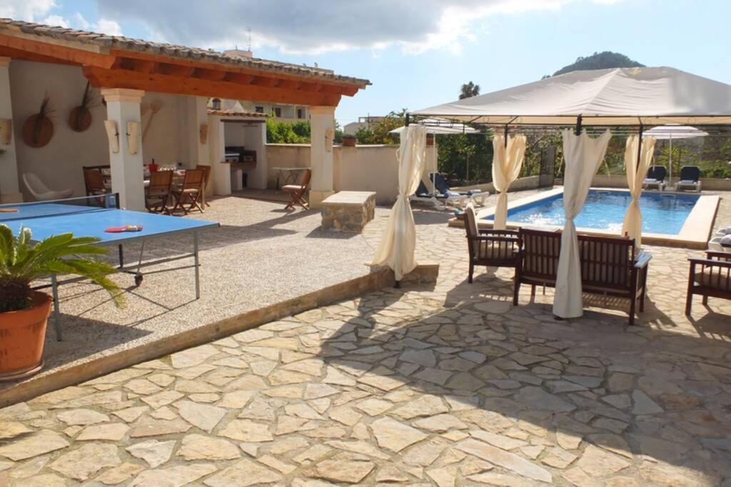 Villa Maria, Bonita Casa Con Jardin Y Piscina Privada En Andraitx Bagian luar foto